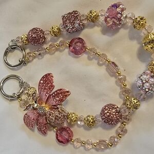 Elegant Pink and Gold Accessory Chain